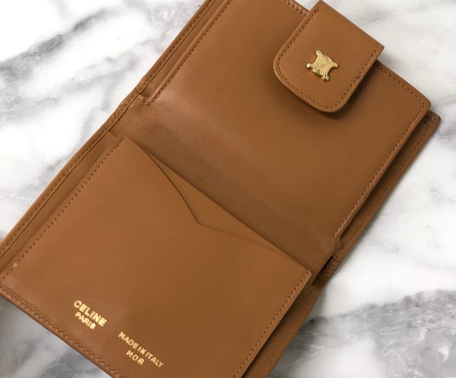 美品　セリーヌ CELINE マカダム 財布 三つ折り ベージュ 美品】CELINE セリーヌ マカダム柄 キャンバス 三つ折り財布