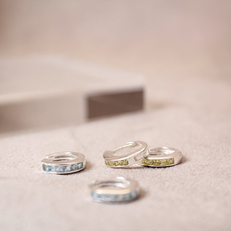 Spring circle_plain。EARRING。SILVER JEWELRY SERIES