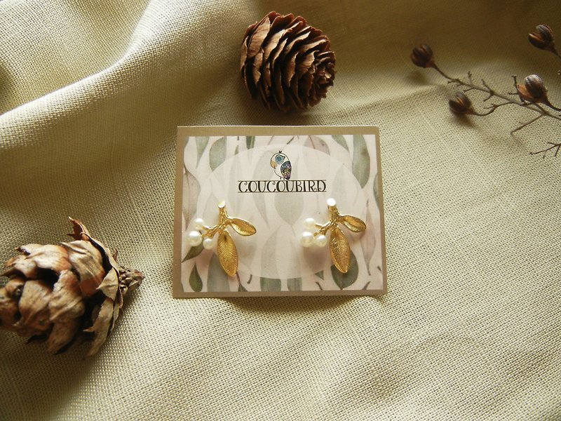 Elegant Pearl Fruit Earrings - Earrings & Clip-ons - Copper & Brass Gold