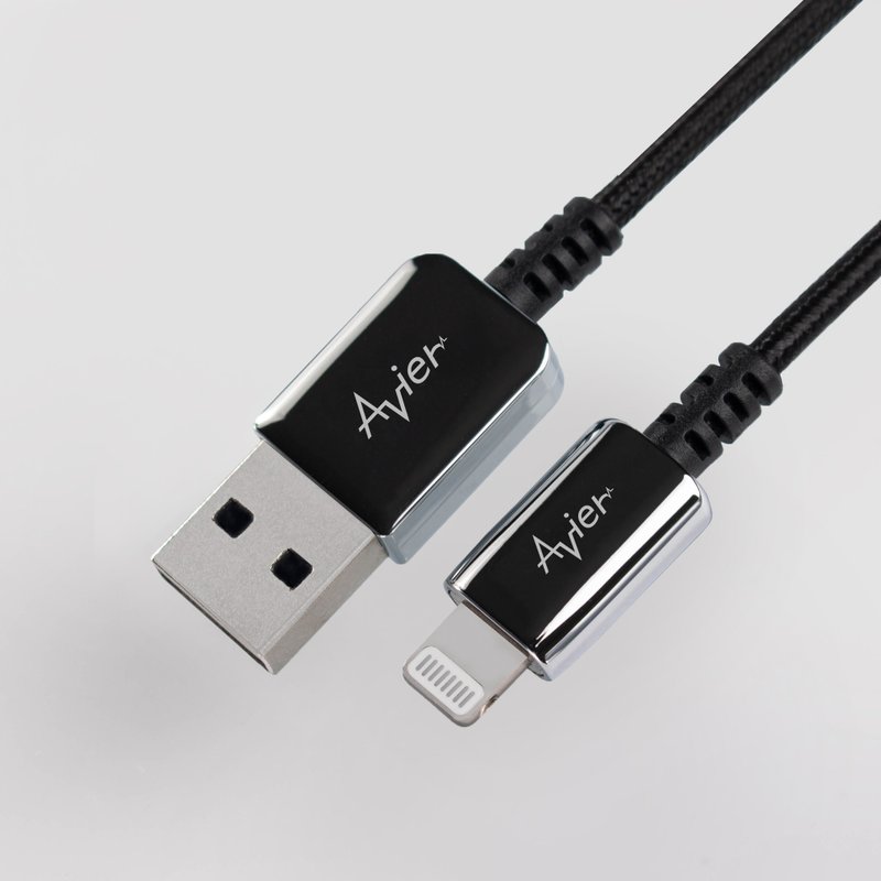 Avier CLASSIC Lightning 編織高速充電傳輸線 銀 / 多尺寸 - 無線充電盤/板/座 - 其他材質 