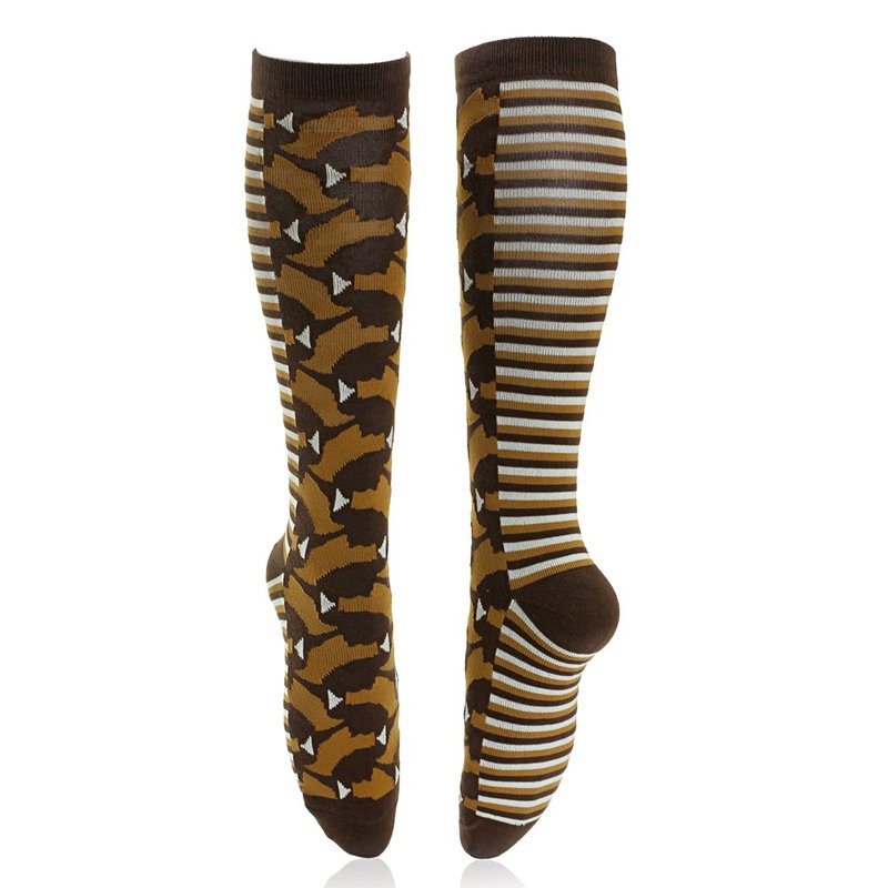 LIFEBEAT x MaoTc聯名印花及膝襪 男女尺寸鄧紫棋同款 - 襪 - 棉．麻 黑色