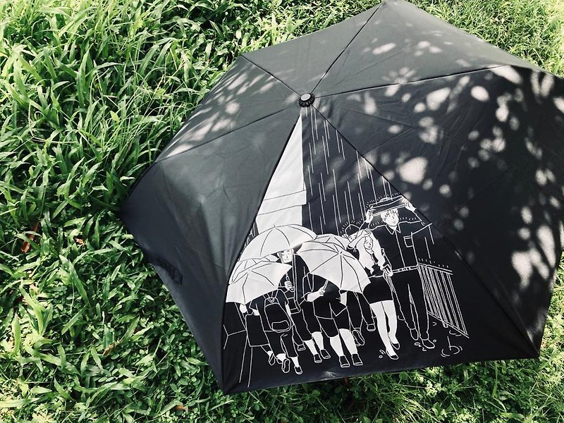 Please Use It Correctly Umbrella (Foldable) - Umbrellas & Rain Gear - Other Materials Black