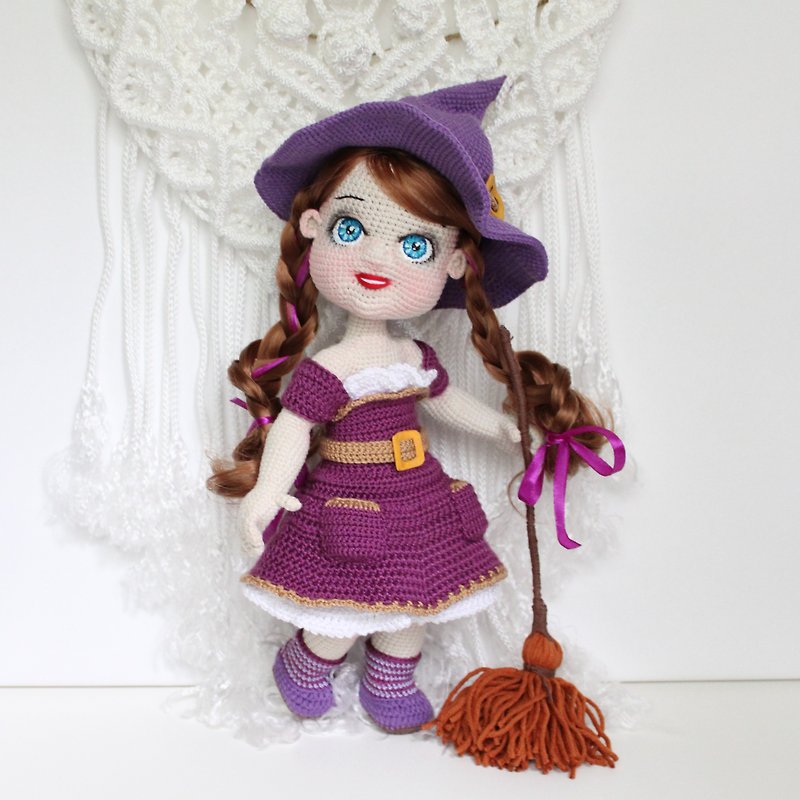 Witch clothes for doll 12 inch crochet pattern PDF in English Crochet dress doll