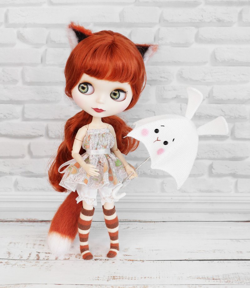 Crochet pattern Fox outfit for Blythe, PDF Digital Download, DIY tutorial - 手工藝教學/工具書 - 其他材質 