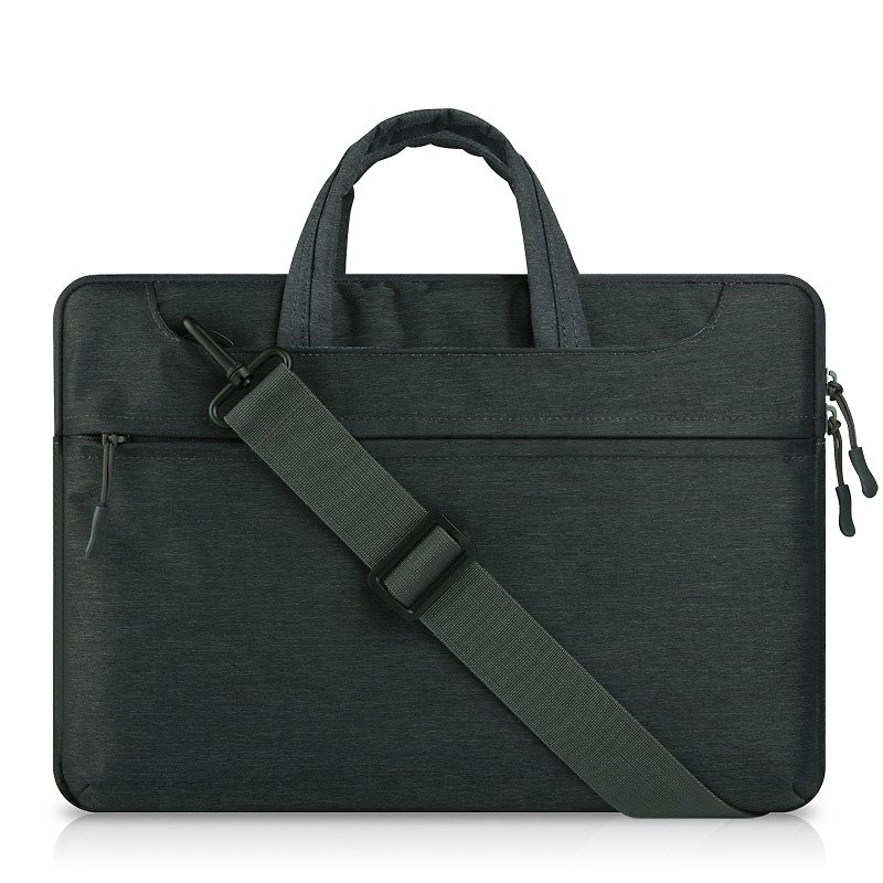 Messenger Bag / Shoulder Bag / 15" laptop bag / Crossbody bag messenger - Dark Grey - Laptop Bags - Polyester Black
