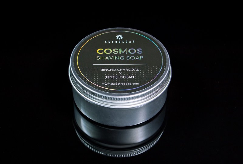 Cosmos Shaving Soap - Bincho Charcoal × Fresh Ocean