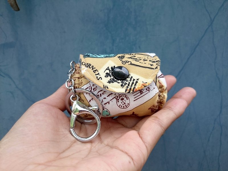 小さな装飾品キーリング財布ストラップ*SK* - キーホルダー・キーケース - 紙 イエロー