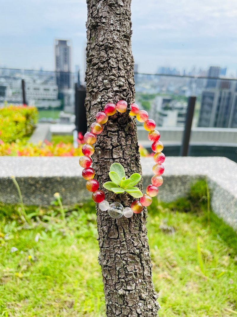 驀然(手環系列)西瓜晶--平穩心情 - 手鍊/手環 - 水晶 紅色