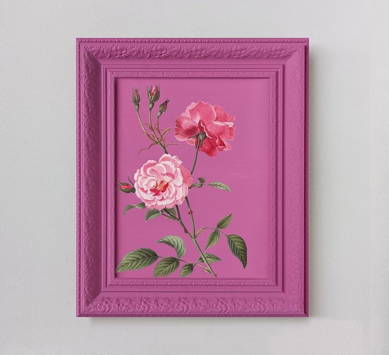 **Classic Blooms** Collection Perfect for living rooms, bedrooms, and offices. - 壁貼/牆壁裝飾 - 木頭 粉紅色