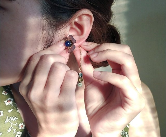 小さな△ルビーの１４kgfピアス② minikin]14kgf/小さなピアス×ルビー(mini)