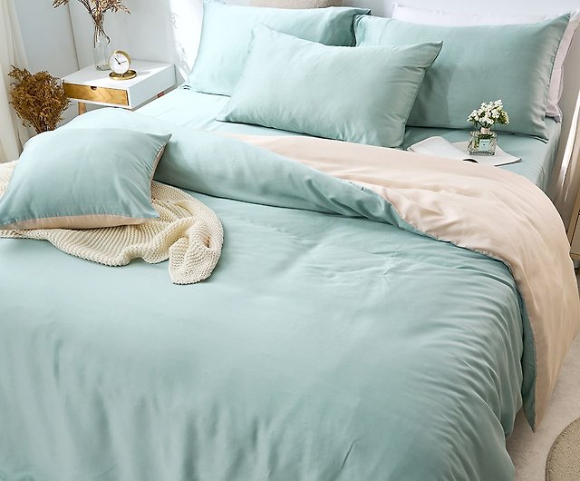 Bed bag quilt set-single/double/large/soft cotton/milk brown bed bag+milk  white quilt cover - Shop DUYAN Bedding - Pinkoi