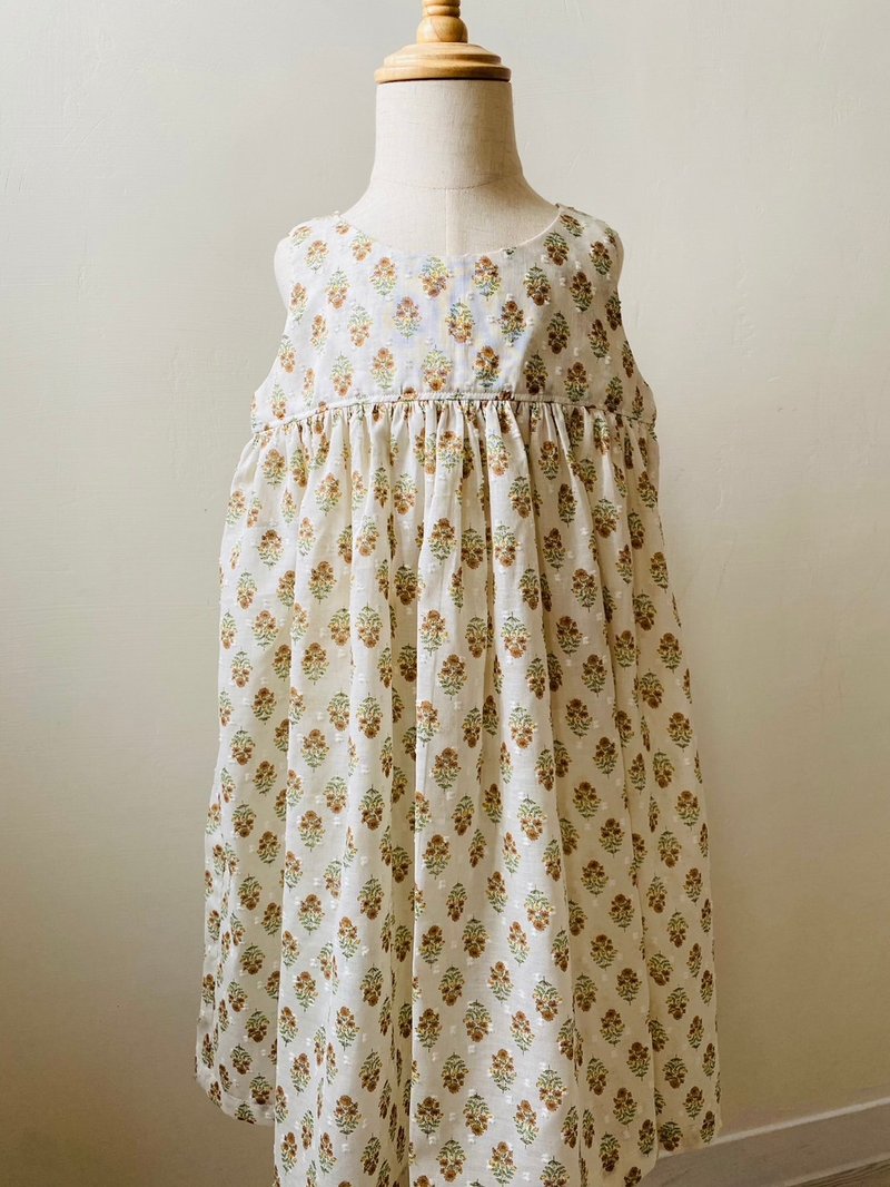 Children's Floral Sleeveless Dress - กระโปรง - ผ้าฝ้าย/ผ้าลินิน 