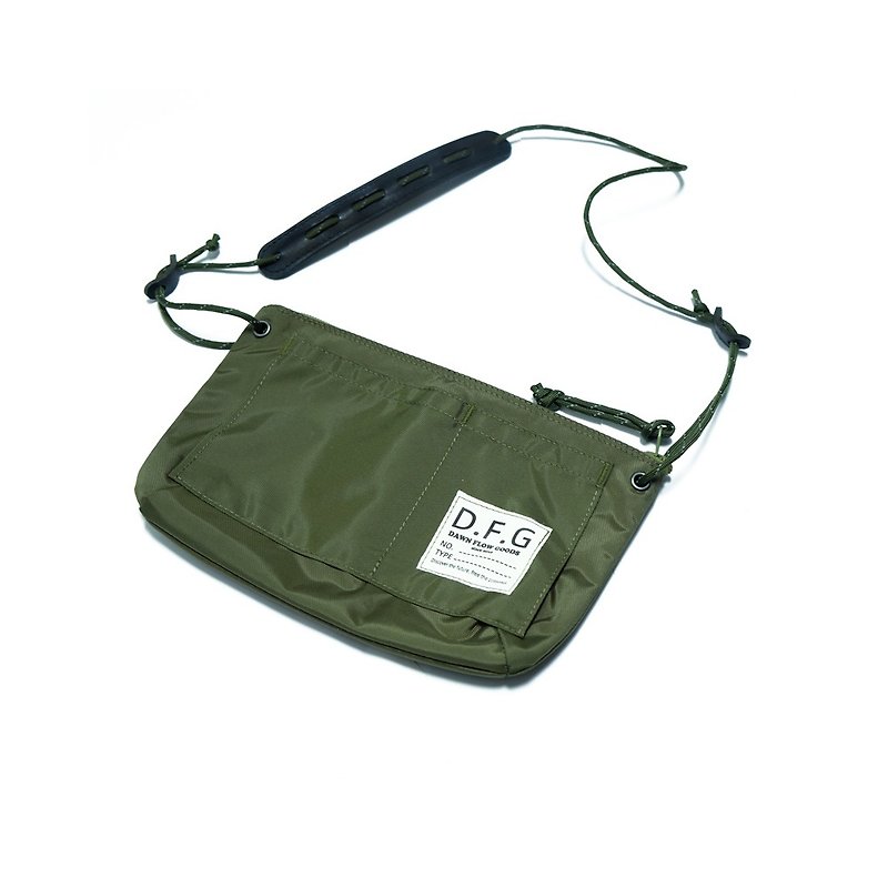 輕量化隨身軍事風機能小包sacochebag護照包雜物包眼鏡包手機包 - 側背包/斜背包 - 尼龍 綠色