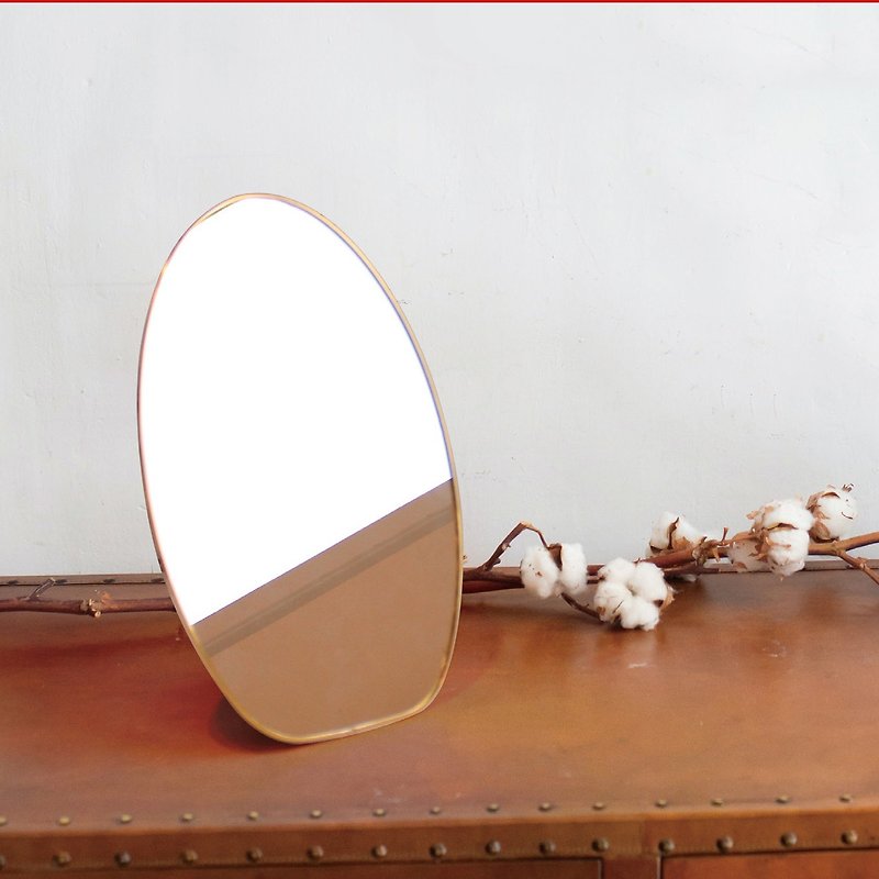 Brass Stand & Wall Mirror Oval Odier Brass Mirror ODR-11 - อุปกรณ์แต่งหน้า/กระจก/หวี - ทองแดงทองเหลือง สีทอง