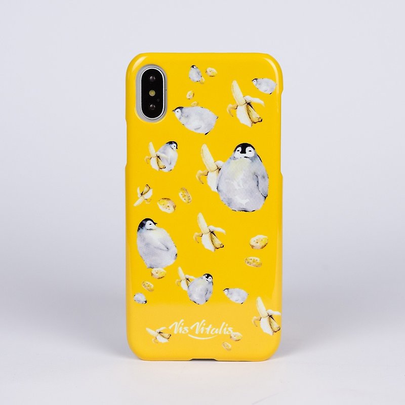 [Fruit Action Series] Penguin Banana Phone Case - Phone Cases - Plastic Yellow
