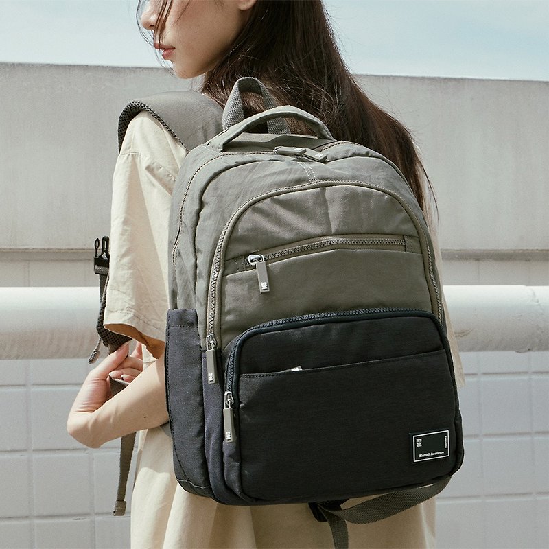 【Kinloch Anderson】Macchiato functional backpack - gray - กระเป๋าเป้สะพายหลัง - ไนลอน สีเทา