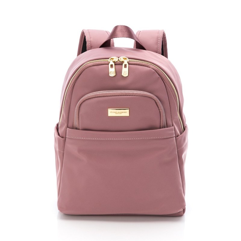 【Kinloch Anderson】Basic Front Pocket Zipper Backpack-Rose Red - Backpacks - Polyester Pink