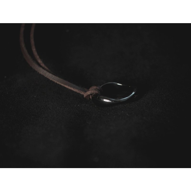 【Remesso made】Ring Leather Cord Necklace The Ring Necklace Franco - สร้อยคอ - วัสดุอื่นๆ 