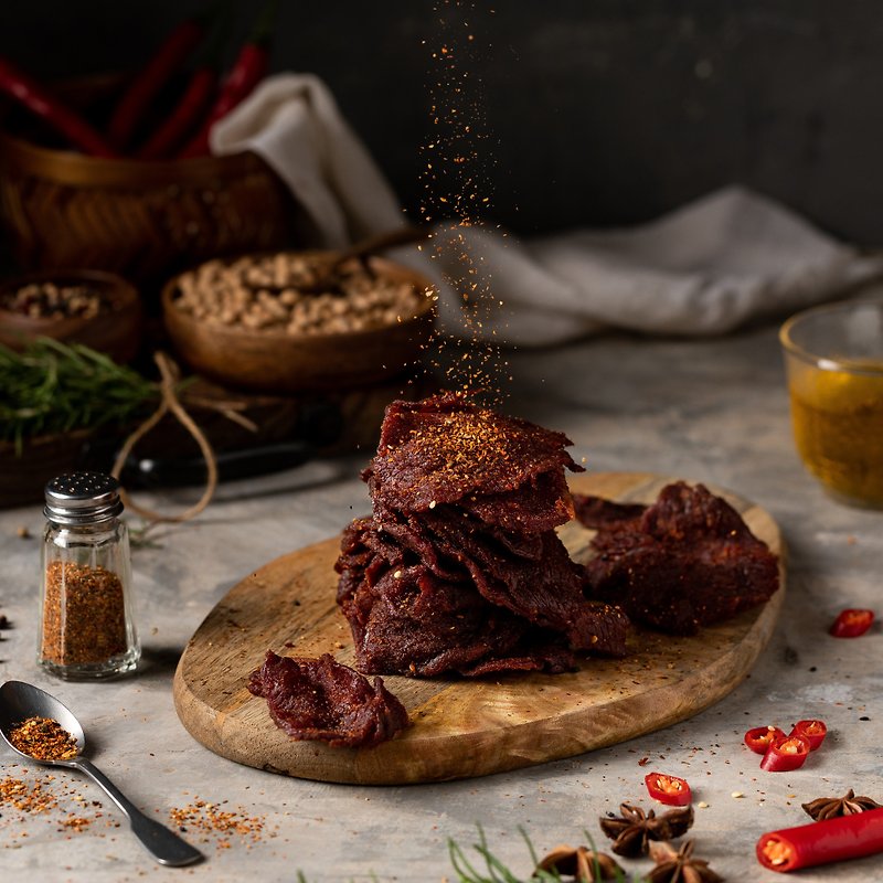 黑胡椒牛肉乾-輕巧夾鏈包 - 肉乾/肉鬆 - 新鮮食材 紅色