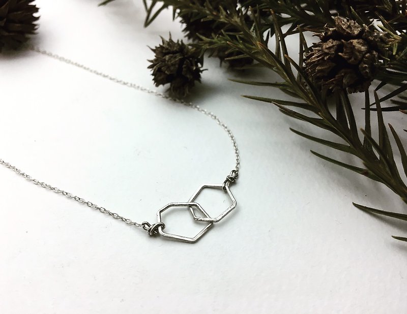 Sterling Silver Necklace / Geometric Infinity - Necklaces - Sterling Silver Silver