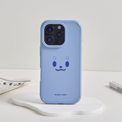 TOYSELECT doudle studio豆豆表情峽谷強悍MagSafe iPhone手機殼-霧藍紫