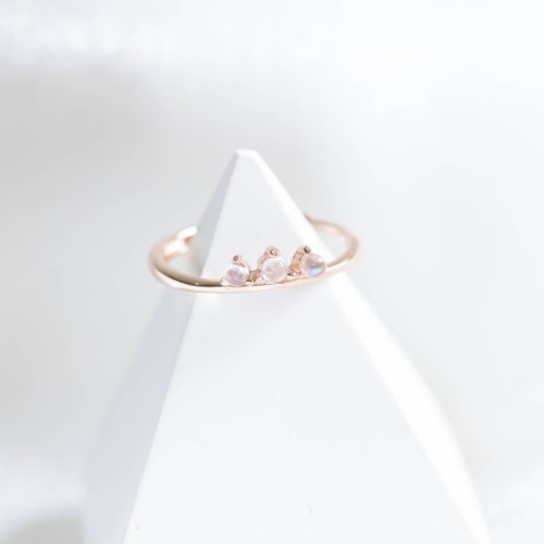 喜羊羊happy sheep jewelry 月光石925純銀藍月光配色戒指 可調式戒指