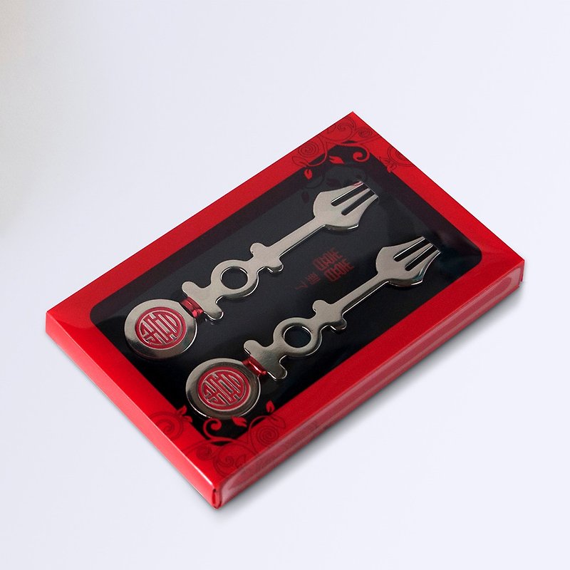 其他金屬 刀/叉/湯匙/餐具組 紅色 - 結婚禮品_喜到了水果叉