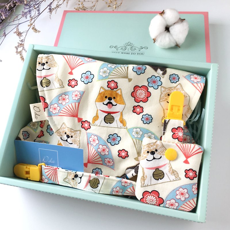Dance fan firewood baby moon gift box visor baby hat bib - Baby Gift Sets - Cotton & Hemp Gold