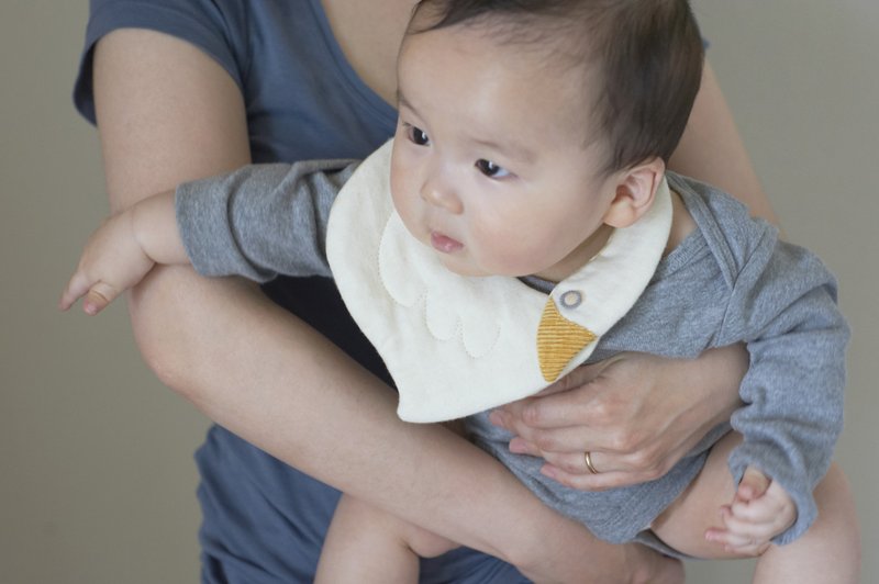 Duck bib with BOX separately [Kinari x Yellow] Organic Snow - Bibs - Cotton & Hemp Yellow