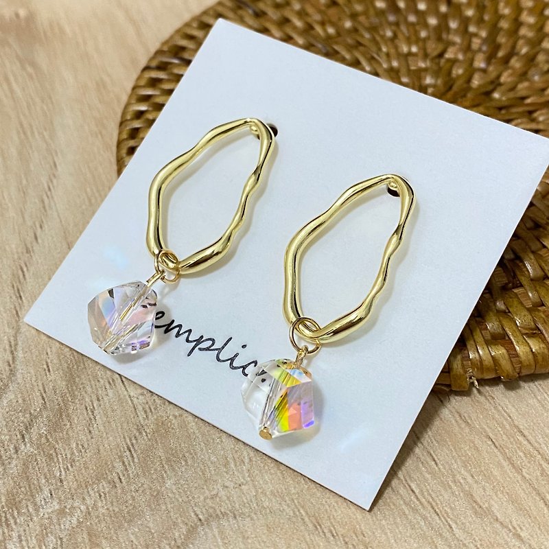 |Avyanna| 14K gold plated earrings with Swarovski Elements crystal beads and 925 - Earrings & Clip-ons - Other Materials 