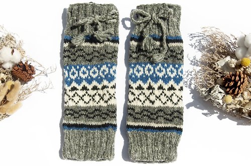 omhandmade 手織純羊毛針織襪套/編織羊毛襪套/內刷毛襪套/保暖襪套-北歐芬蘭