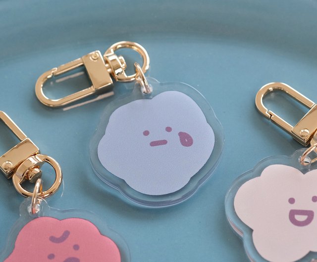 Cat Head Acrylic Charm Key Ring (7 Patterns) - Shop acupoffloof Charms -  Pinkoi