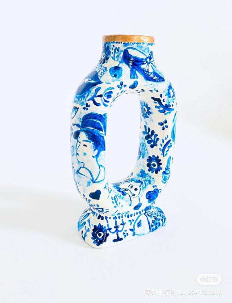 原創手繪燭台Candleholder Candelabrum 樸素藝術限量版野獸派馬 - 香氛蠟燭/燭台 - 黏土 白色