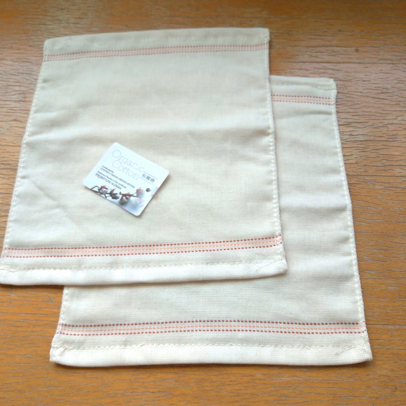 【Organic Cotton】 Gauze Hand Towel (Two pieces) - ผ้าเช็ดหน้า - ผ้าฝ้าย/ผ้าลินิน ขาว