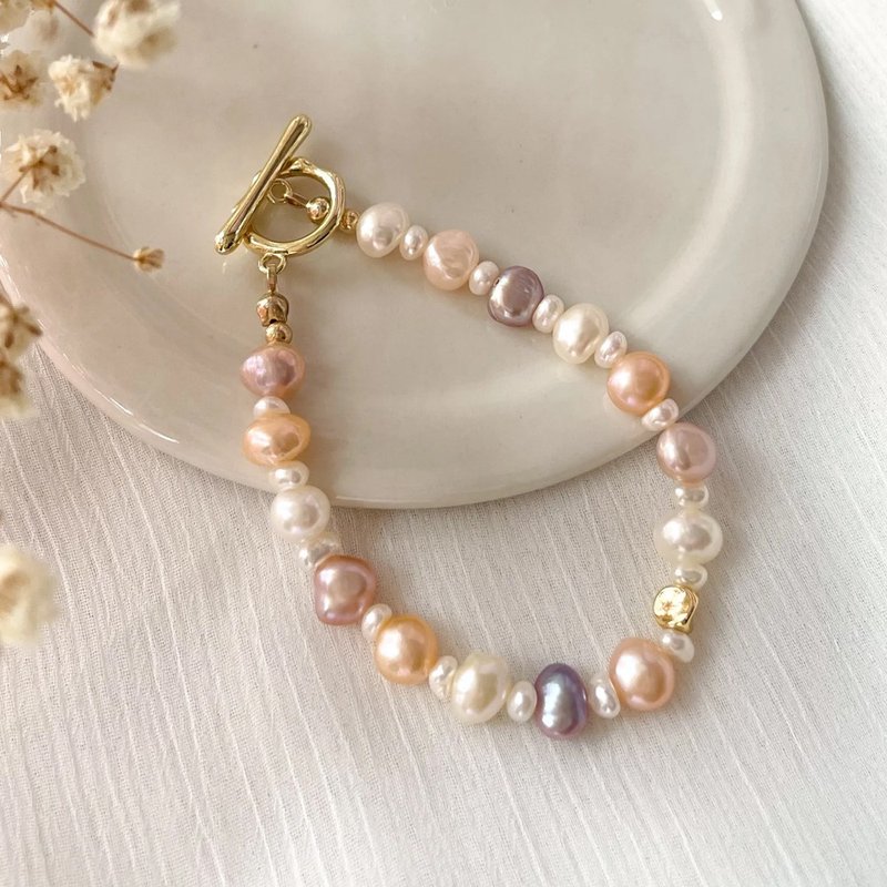 Sweet Colorful Baroque Natural Pearl Bracelet - Bracelets - Pearl Multicolor