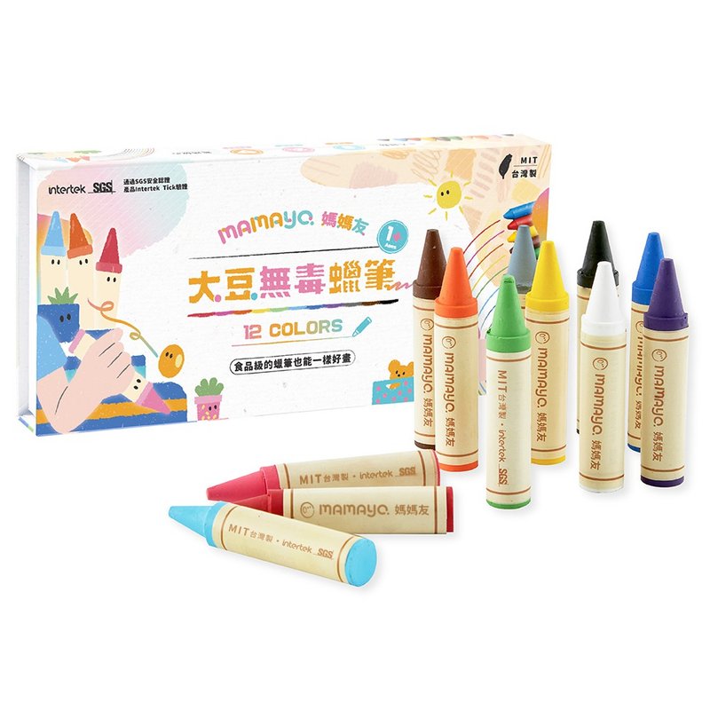 mamayo kidzcrayon toddler soy crayons - ของเล่นเด็ก - สี หลากหลายสี