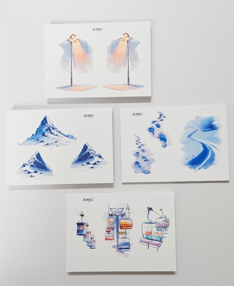 Snow Ski Field Sticker Pack - กระดาษโน้ต - กระดาษ หลากหลายสี