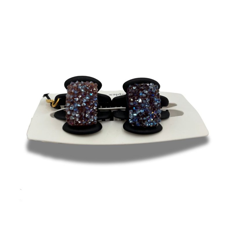 COMPLEX BIZ 水晶 甜心夾 兩件組 黑底紫鑽 - 髮夾/髮圈 - 水晶 多色