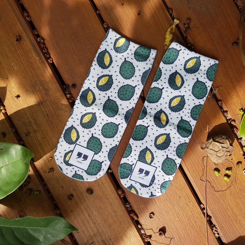 Durian Sock - ถุงเท้า - ผ้าฝ้าย/ผ้าลินิน สีเขียว