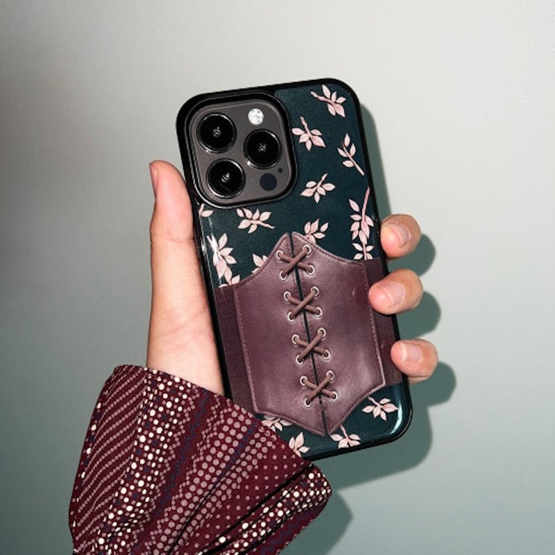 Green Eyelet - Romantic Bohemian Phone case - Phone Cases - Plastic Black