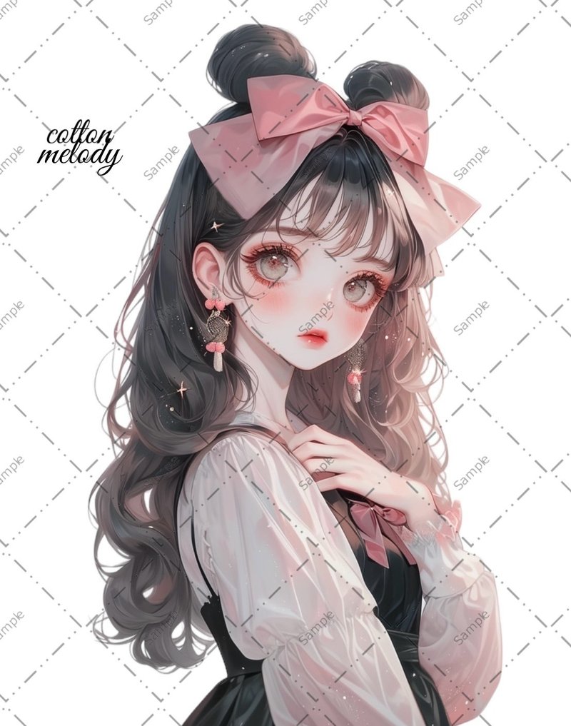 original sticker no.864 人物ステッカー オリジナルステッカー 人物ステッカー 女の子ステッカー オリジナル人物ステッカー - 貼紙 - 紙 