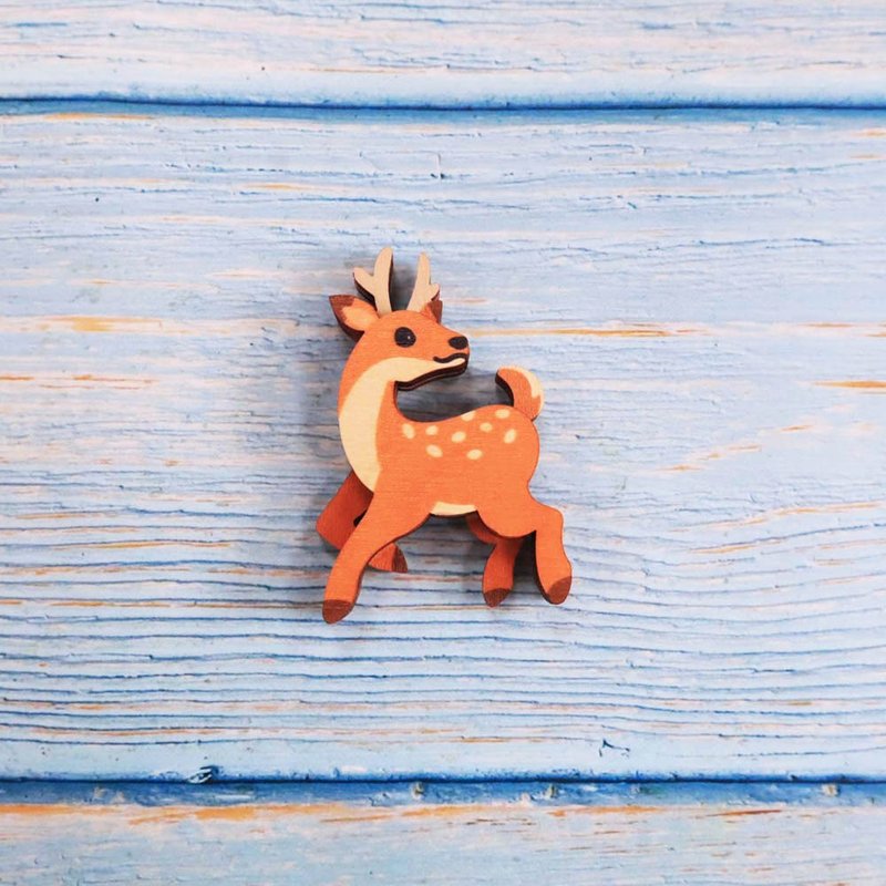 Wood Fridge Magnet-Sika Deer - แม็กเน็ต - ไม้ หลากหลายสี