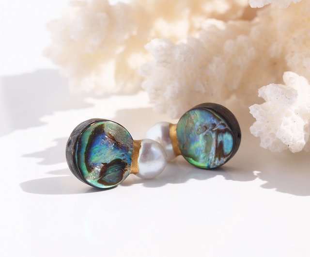シェルとパールのピアス・イヤリング South sea 淡水パール・金
