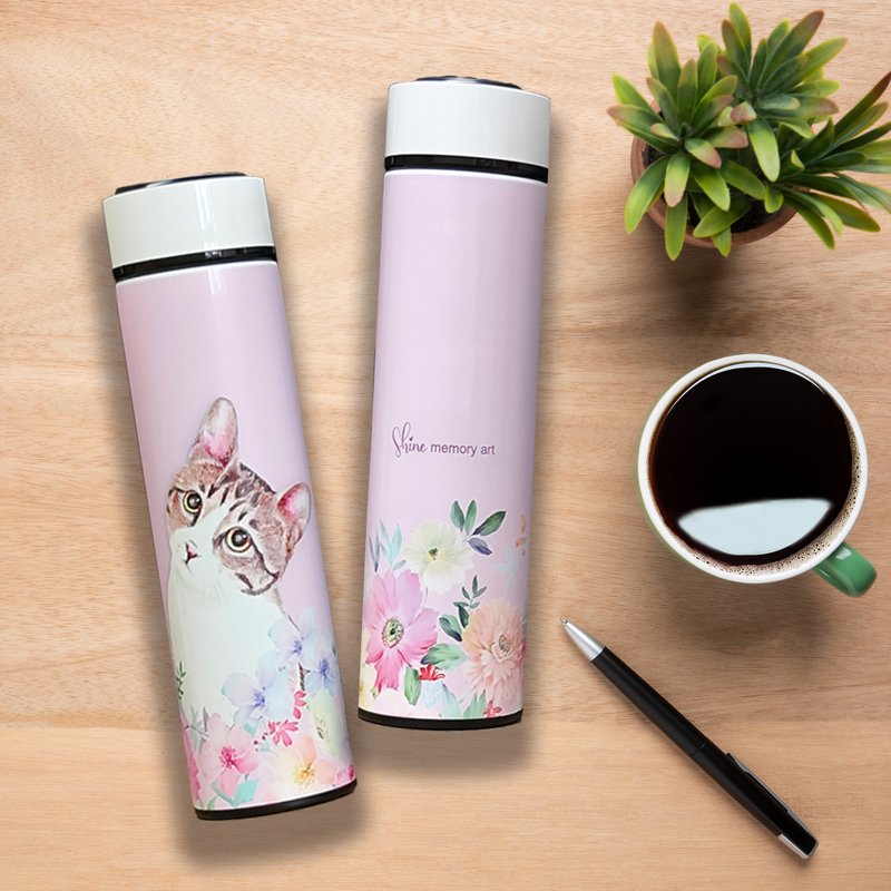 貓貓不綉鋼保溫瓶/保溫杯/有茶隔| 寵物 生日 可客製母親節禮物 - 保溫瓶/保溫杯 - 不鏽鋼 