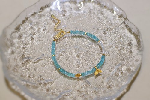 Angel's tears 天使之淚 Jewelry Design 天然原礦磷灰石 珍珠純銀魚尾 設計單圈手串fs