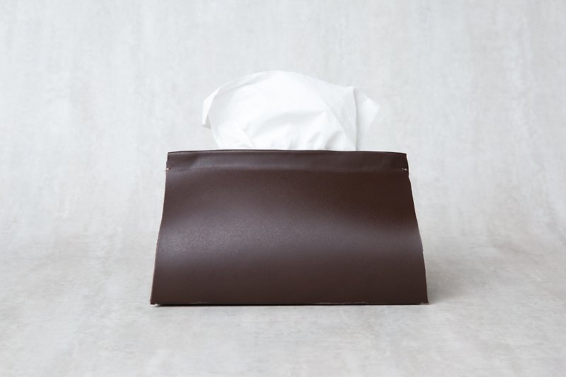 Handmade genuine leather Tissue Box - กล่องทิชชู่ - หนังแท้ สีนำ้ตาล