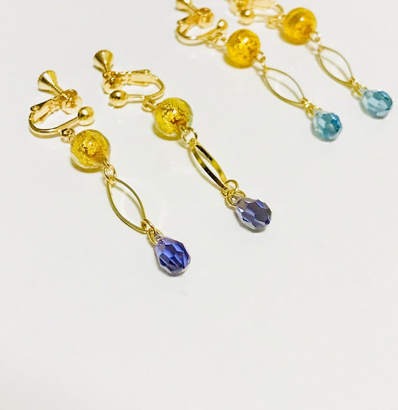 Candy Candy - Earrings & Clip-ons - Glass Gold