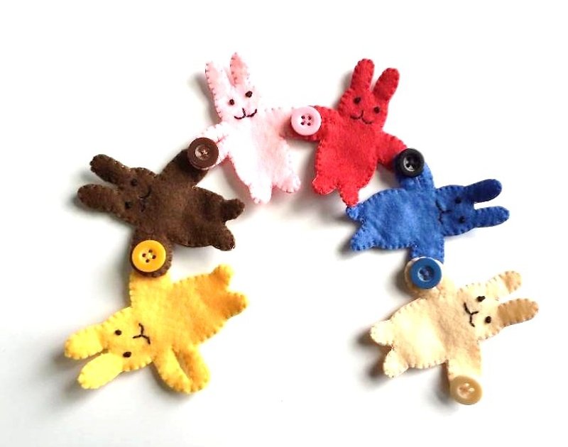 Felt Rabbit Buttoning Practice Educational Toys Cute - ของเล่นเด็ก - ขนแกะ หลากหลายสี