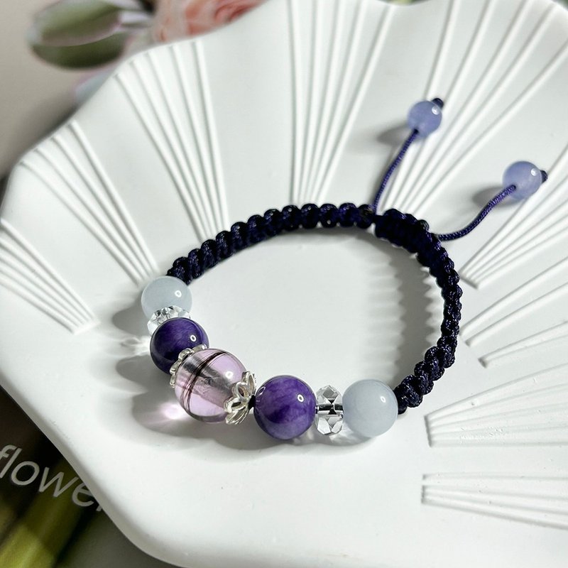 W07胎毛手鍊 胎毛紀念品 胎毛手鍊 寵物紀念品 寵物飾品 - 手鍊/手環 - 玉石 紫色