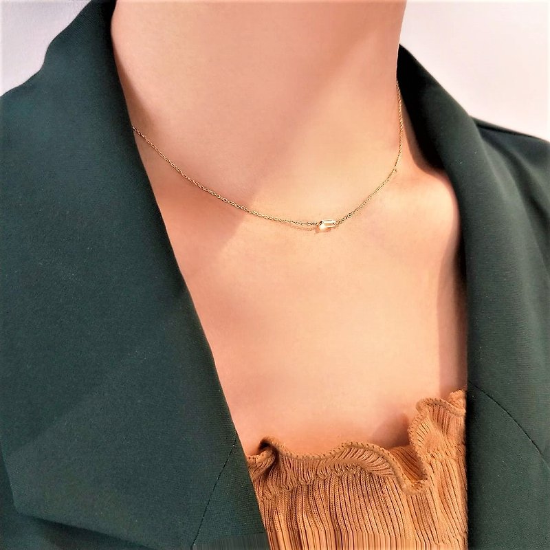 │Light Luxury│Ice Cube• Necklace• Clavicle Chain• 14K Gold Note• 14kgf - Necklaces - Other Metals 